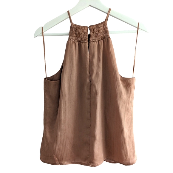 DYNAMITE New with Tags Blush/Rose Smocked Halter Top Size Small S - Picture 2 of 9